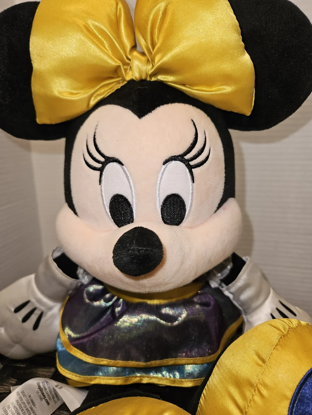 Disney Minnie Mouse Plush Toy with Yellow Bow and Accents